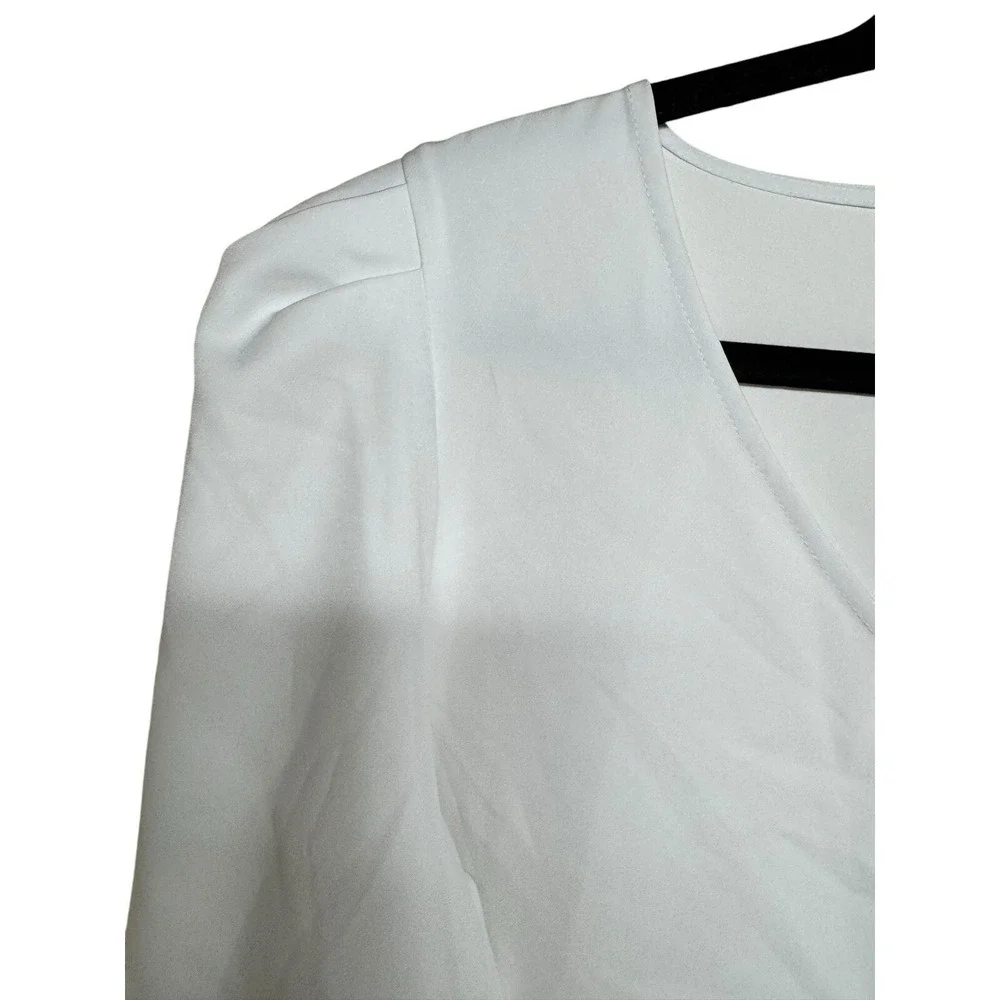 Tuckernuck‎ Tetley Blouse Puff Sleeve Flowy Top Career Casual White Women's XXL